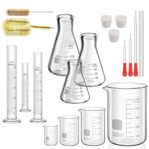 ZEEROQOLAB Glass Erlenmeyer Flask Set(150 ml/100 ml/50 ml),
